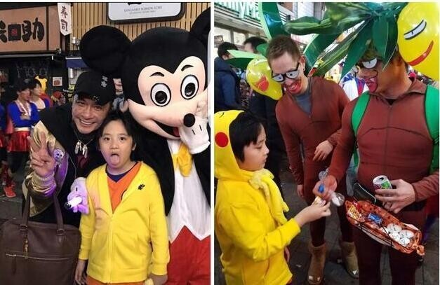 吴镇宇费曼 东京万圣节搞怪不停？