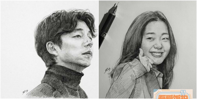 网友公开了一组《鬼怪》主人公的铅笔肖像画 网友公开了一组《鬼怪》主人公的铅笔肖像画