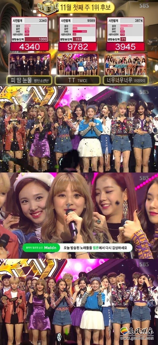 TWICE《人歌》高分夺冠 《TT》一共累积五座奖杯