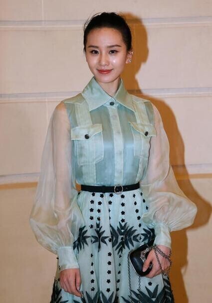 青绿色袖纱裙刘诗诗出席了发布会? 青绿色袖纱裙刘诗诗出席了发布会?
