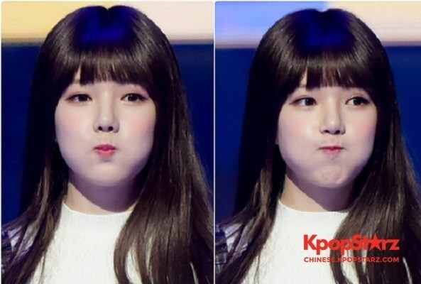 GFriend成员艺琳在参加KBS广播演唱会时被捕捉到可爱的一面