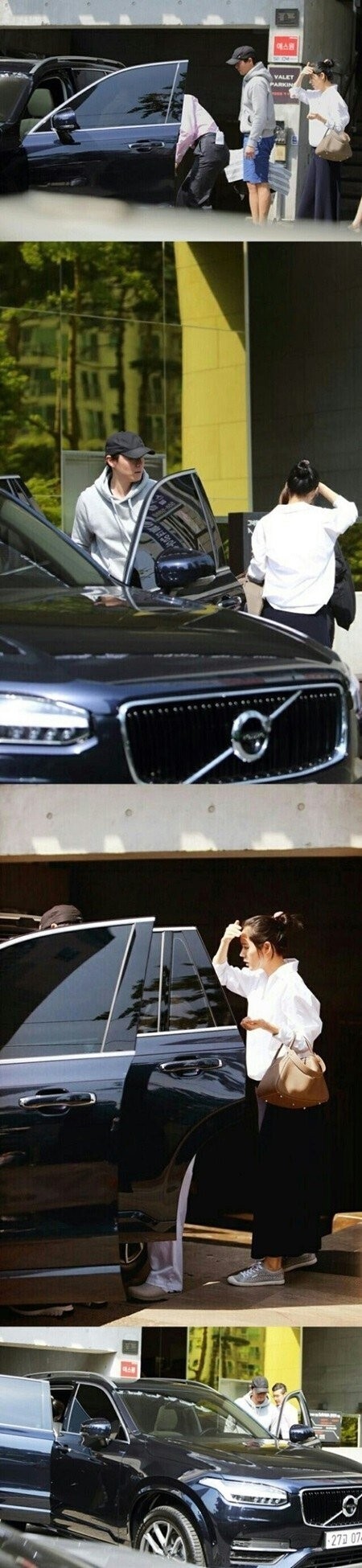 韩佳人夫妇从产后助理院出院的场面被捕捉 美貌依旧吸引了众人视线