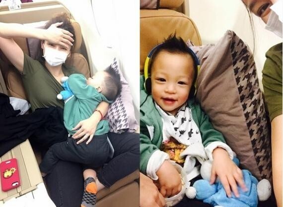 艺人徐若瑄最近PO出可爱的机上照片