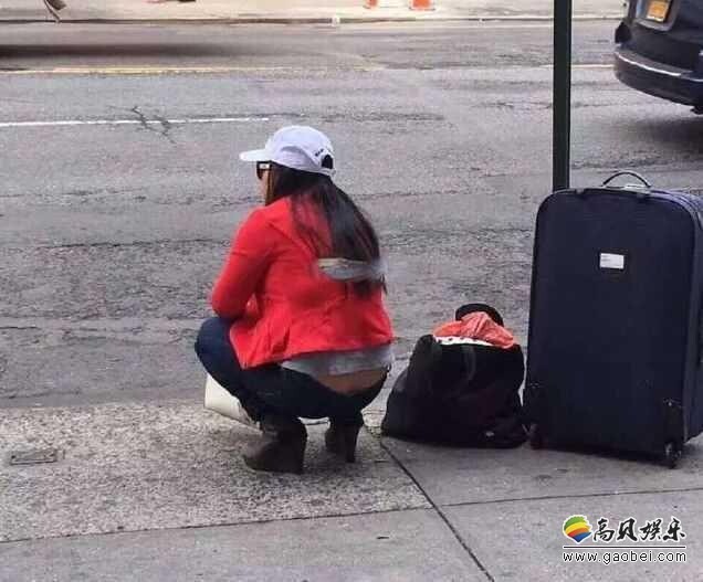 凤姐这是在搬家吗？蹲坐在纽约的街头？