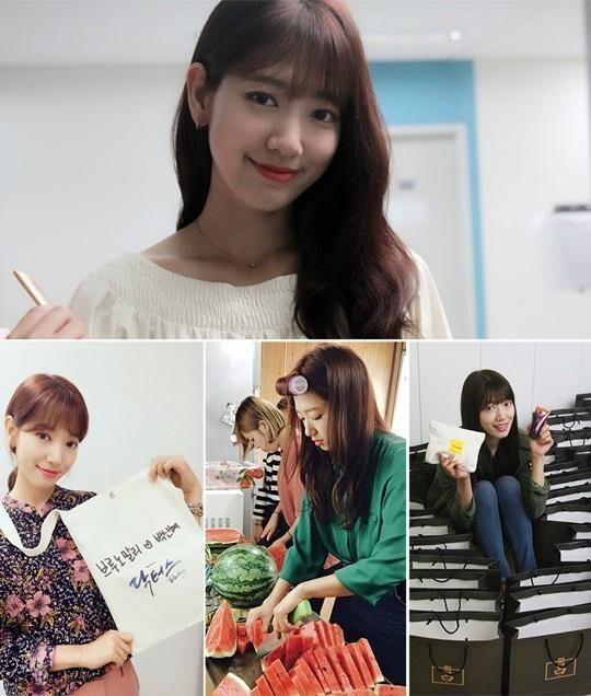 朴信惠为了犒赏辛苦工作的剧组人员们，准备了洗发等用品