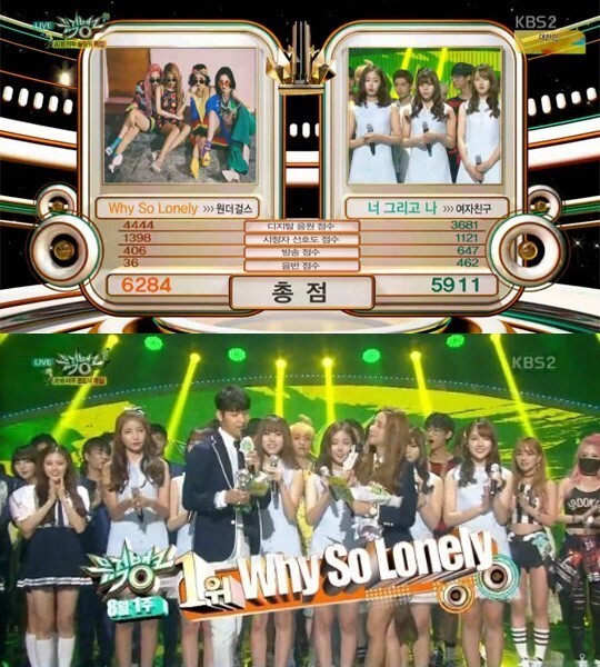 《音乐银行》播出,Wonder Girls凭借《Why So Lonely》获得本周冠军 《音乐银行》播出,Wonder Girls凭借《Why So Lonely》获得本周冠军
