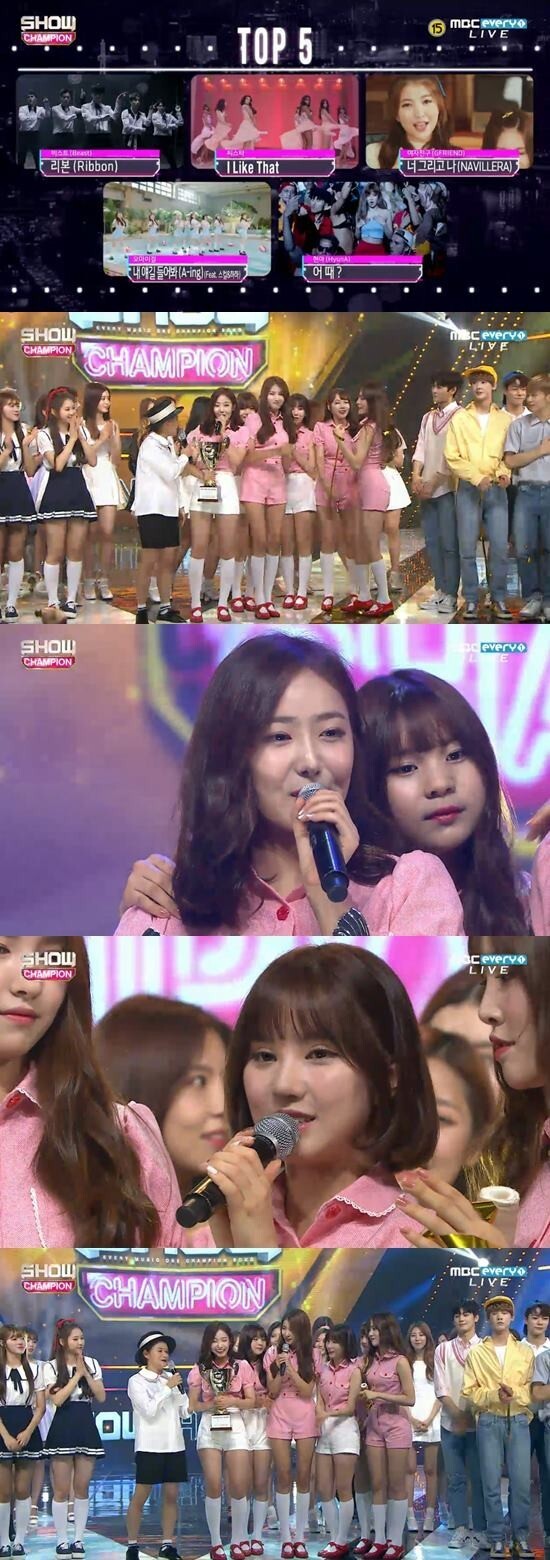 GFRIEND凭借《NAVILLERA》获得了《SHOW CHAMPION》的冠军