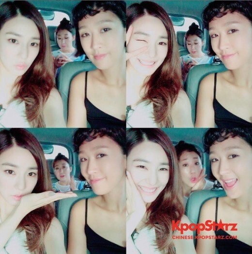 少女时代成员Tiffany公开了和洪真京、罗美兰的合照