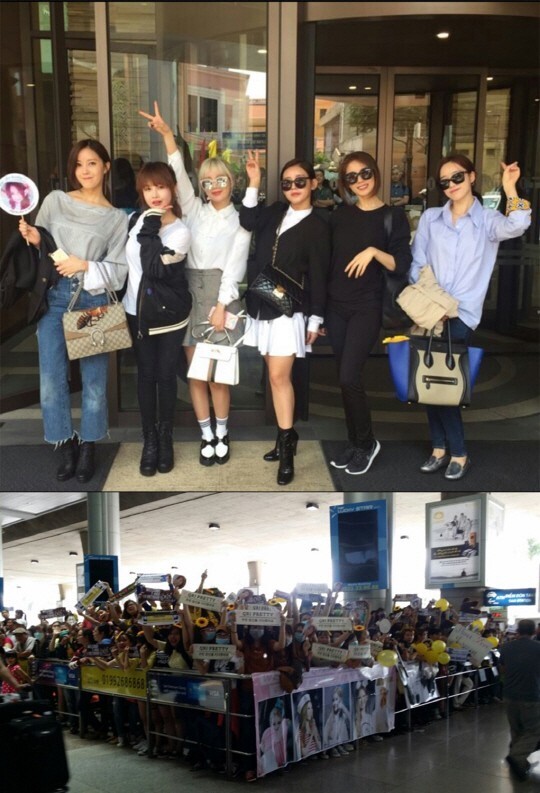 今日女团T-ara抵达越南胡志明市新山国际机场