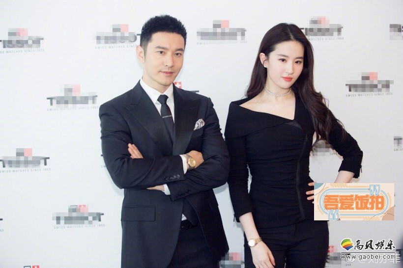 4月27日，黄晓明刘亦菲合体出席活动