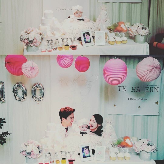 苏怡贤公开了爱女百日派对的照片