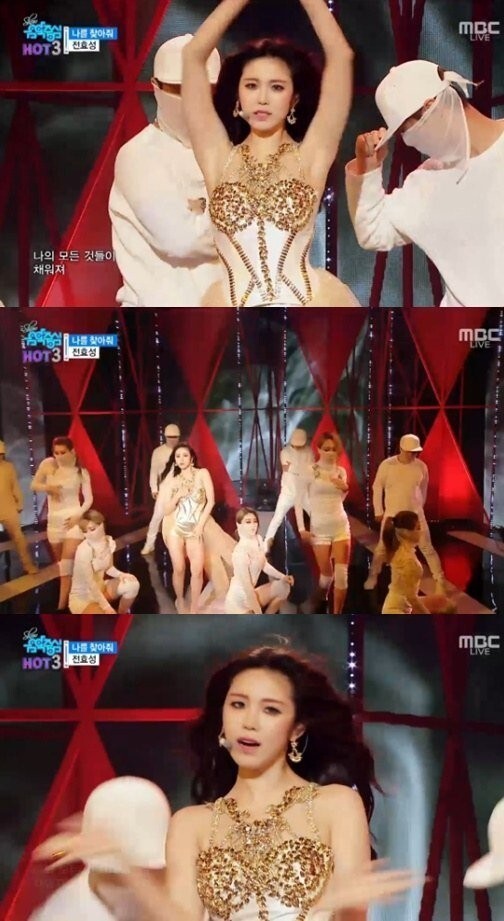 《Show！音乐中心》中女团Secret全孝盛炫耀了傲人身材