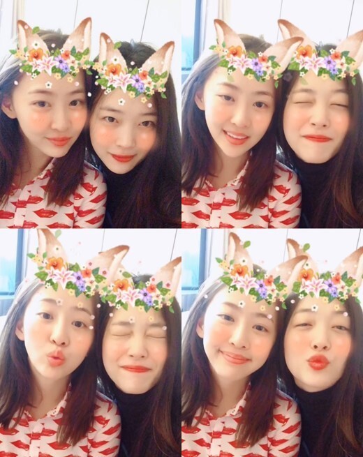 雪莉在个人SNS账号发布与女团Sistar成员多顺在一起的视频